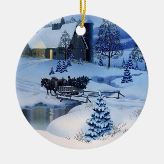 Christmas Ornament Winter Scene (Front)