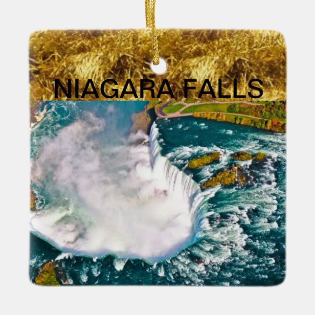 Christmas Ornament with an airshot of Niagara Fall (Front)