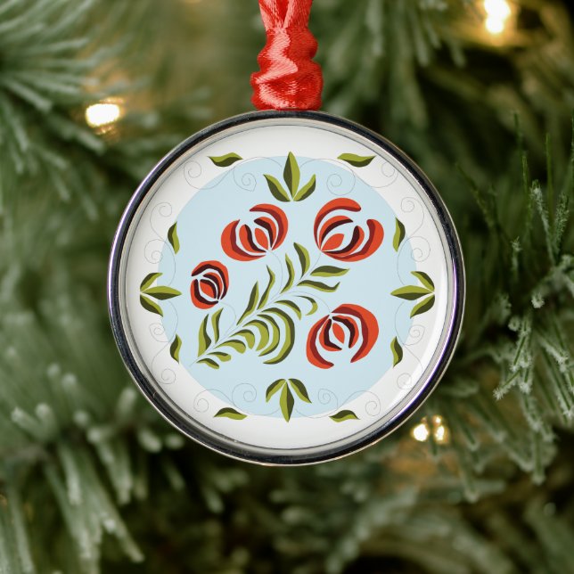 Christmas Ornament with Hungarian Folk Art (Tree)