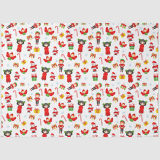 Christmas  ornament with snowman, elves, angels ti tissue paper