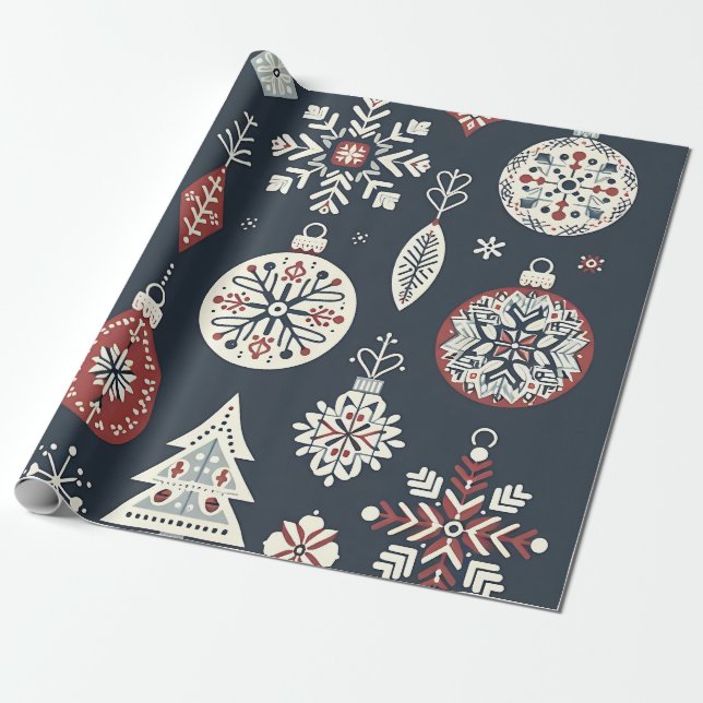Christmas Ornament  Wrapping Paper (Unrolled)