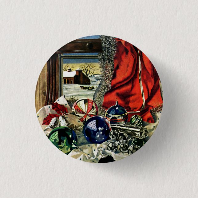 Christmas Ornaments 1 Inch Round Button (Front)