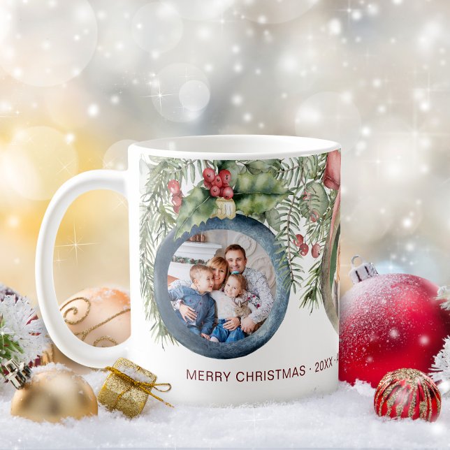 Christmas Ornaments 3 Photos Family Coffee Mug (Creator Uploaded)
