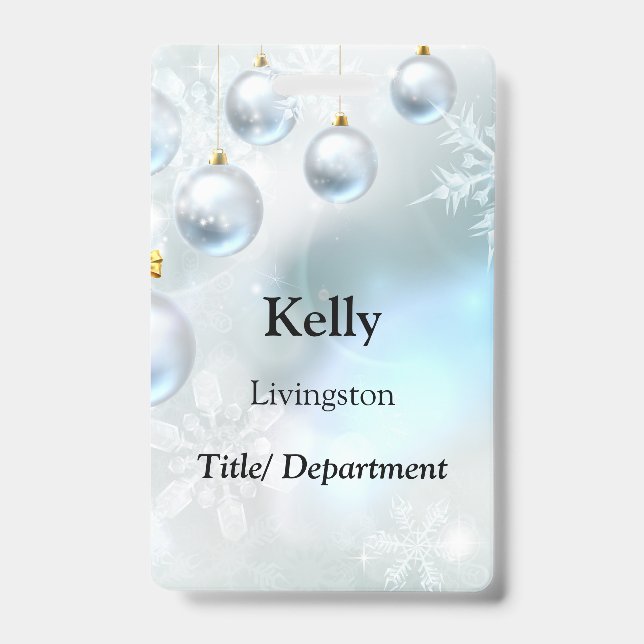 christmas ornaments and snowflakes badge (Front)