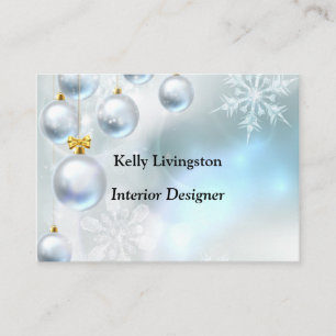 christmas ornaments and snowflakes business card