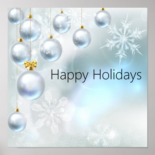 christmas ornaments and snowflakes poster (Front)
