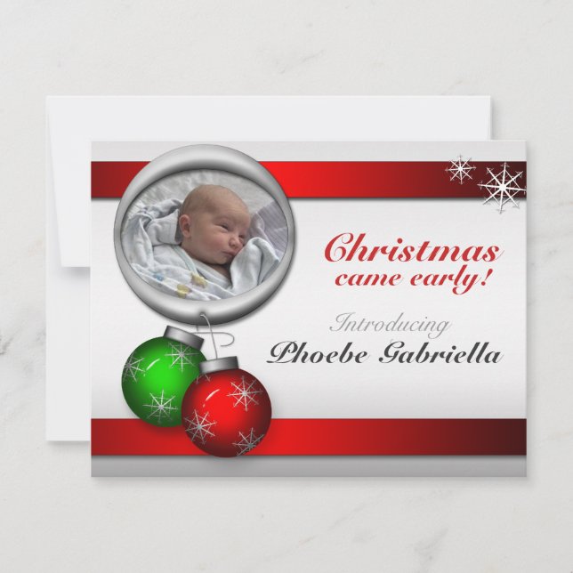 Christmas Ornaments Birth Announcements (Front)