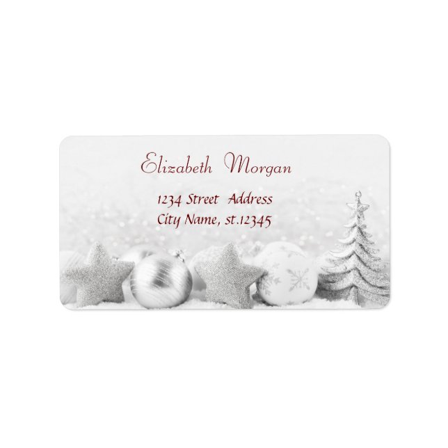 Christmas Ornaments, Bokeh Label (Front)