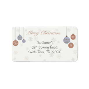 Christmas Ornaments Classic Personalized Address Label