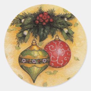 Christmas Ornaments Classic Round Sticker
