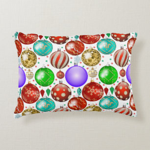 Christmas Ornaments Colourful Balls pattern Accent Pillow