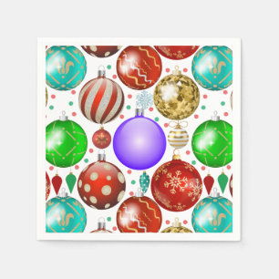 Christmas Ornaments Colourful Balls pattern Napkin