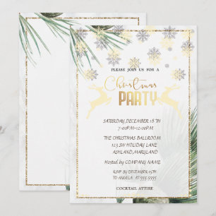 Christmas Ornaments,Dear,Branches Christmas Party  Invitation