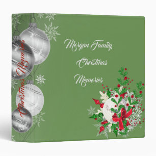 Christmas Ornaments, Green Family Binder
