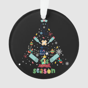 Christmas, ornaments Healthcare theme 25 Black BG