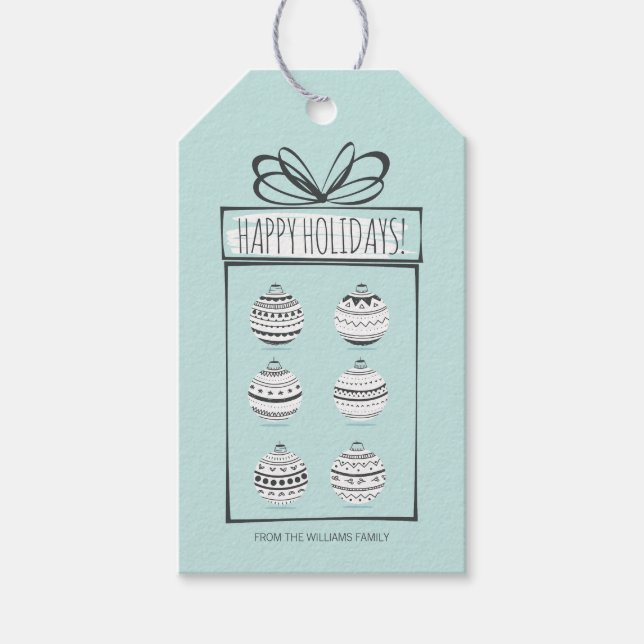 Christmas Ornaments Holiday Gift Tags (Front)