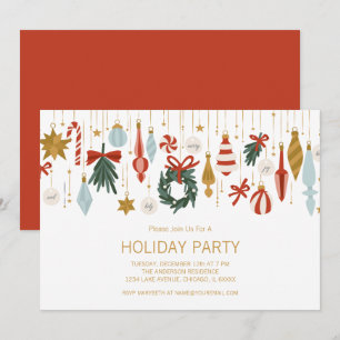 Christmas Ornaments Holiday Party Invitation