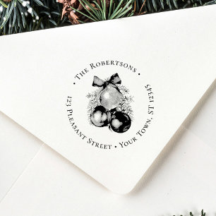 Christmas Ornaments Holiday Return Address Self-inking Stamp