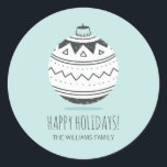 Christmas Ornaments Holiday Stickers<br><div class="desc">Personalize the custom text above. You can find additional coordinating items in our "Christmas Ornaments Collection".</div>