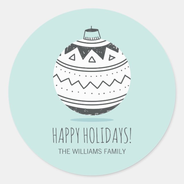 Christmas Ornaments Holiday Stickers (Front)