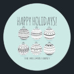 Christmas Ornaments Holiday Stickers<br><div class="desc">Personalize the custom text above. You can find additional coordinating items in our "Christmas Ornaments Collection".</div>