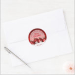 Christmas Ornaments Homemade Holiday Baking SMALL Classic Round Sticker<br><div class="desc">Create small stickers to label your Christmas holiday homemade goods,  cookies,  candy,  treats,  party favours and more featuring red glitter ornaments and snowflakes with your message in chic lettering.</div>