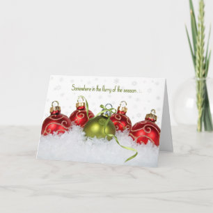 Christmas Ornaments in Snow Holiday Card