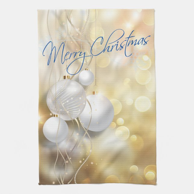 Christmas Ornaments Kitchen Towel (Vertical)