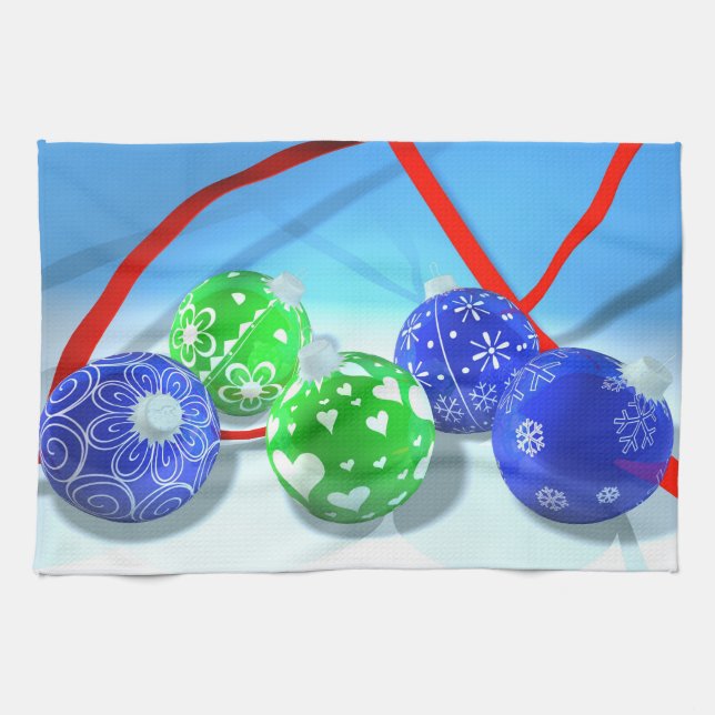 Christmas ornaments kitchen towel (Horizontal)