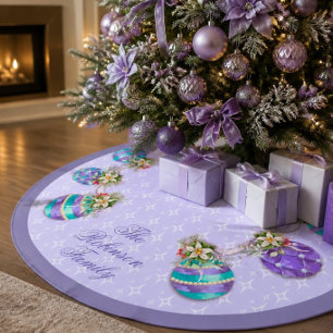 Christmas Ornaments Lavender Brushed Polyester Tree Skirt