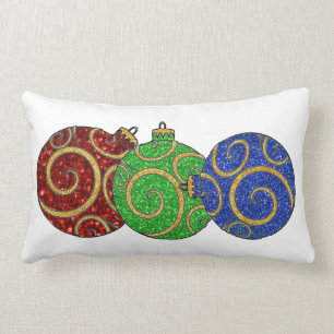 Christmas Ornaments Lumbar Pillow