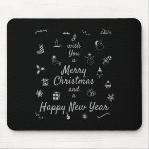 Christmas Ornaments Merry Xmas Happy New Year  Mouse Pad
