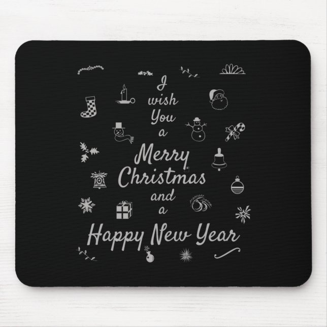 Christmas Ornaments Merry Xmas Happy New Year  Mouse Pad (Front)