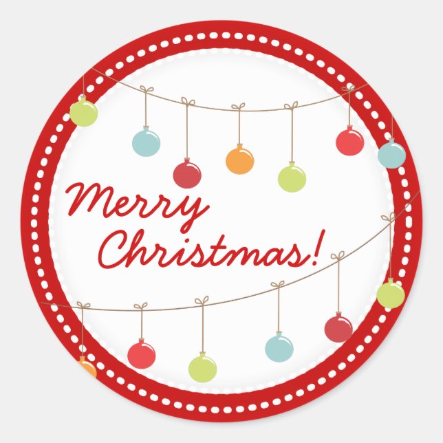 Christmas Ornaments Modern Merry Christmas Sticker (Front)