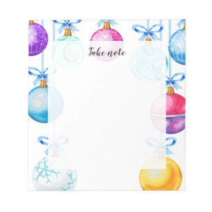 Christmas ornaments notepad