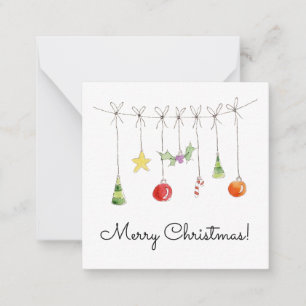 Christmas Ornaments On A String Card