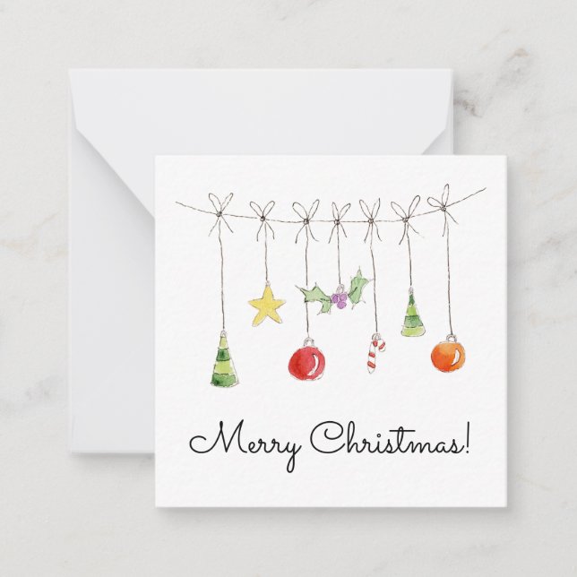 Christmas Ornaments On A String Card (Front)