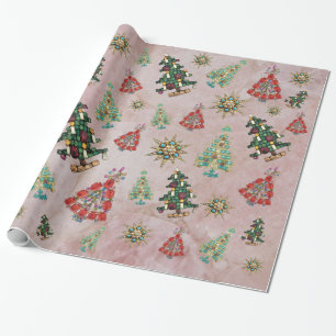Christmas Ornaments on Rose Quartz Wrapping Paper