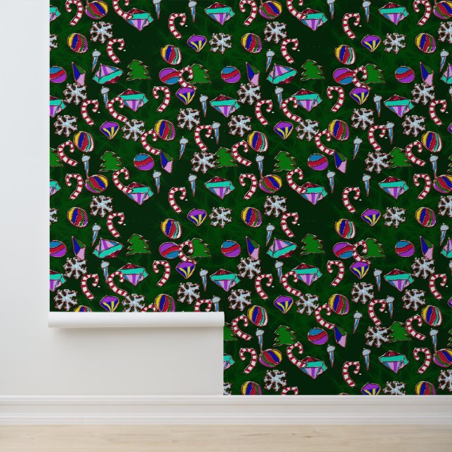 christmas Ornaments On The Tree  Wallpaper (Application)