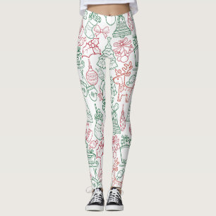 Christmas Ornaments Pattern 02 Leggings