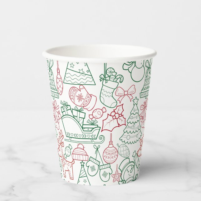 Christmas Ornaments Pattern 02 Paper Cups (Front)