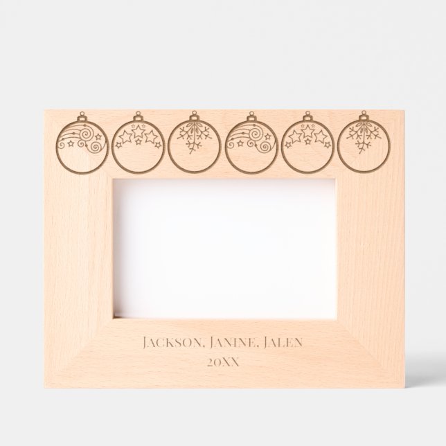 CHRISTMAS ORNAMENTS PERSONALIZED  PICTURE ETCHED FRAMES (Front)