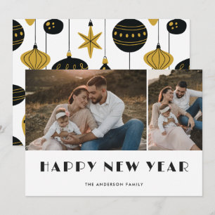Christmas Ornaments Photo Happy New Year Card