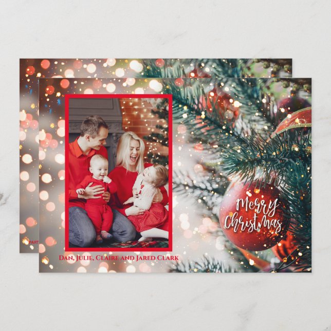 Christmas Ornaments Photo Holiday Card (Front/Back)