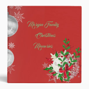 Christmas Ornaments, Red  Family Binder