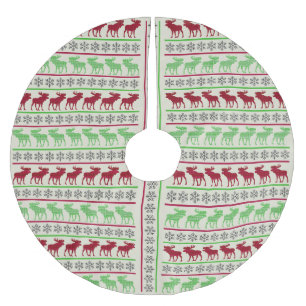 CHRISTMAS ORNAMENTS REINDEER  BRUSHED POLYESTER TREE SKIRT