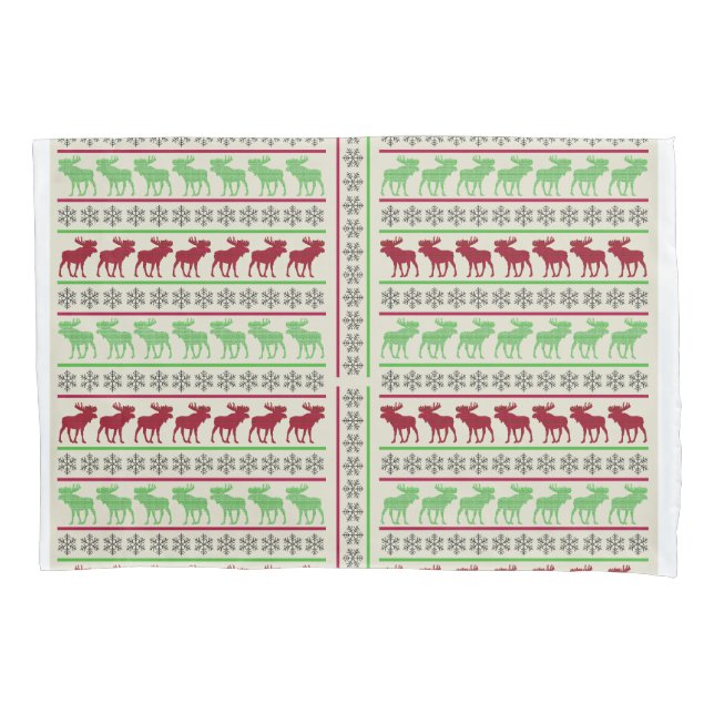 CHRISTMAS ORNAMENTS REINDEER  PILLOWCASE (Front)