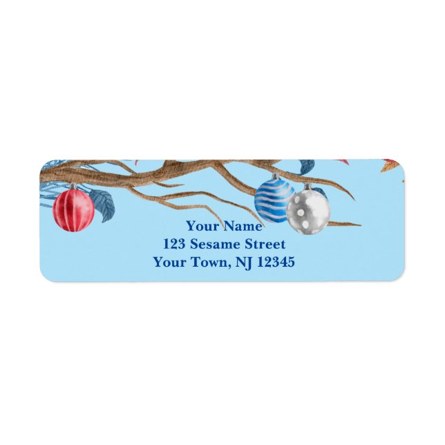 Christmas Ornaments Return Address Labels (Front)