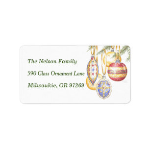 Christmas Ornaments Return Address Labels