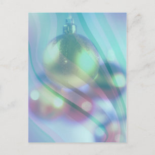 CHRISTMAS ORNAMENTS & RIBBONS by SHARON SHARPE Holiday Postcard